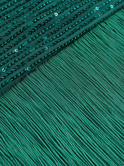 Green Tassels Design Irregular Party Dresses