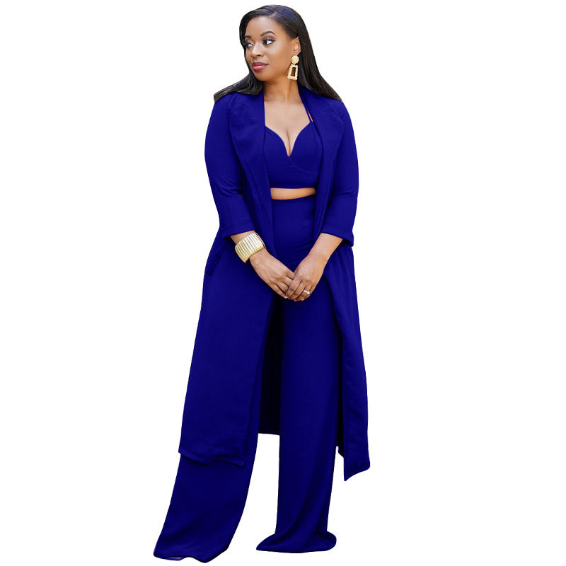 Sexy Top & Wide Legs Pants 3pcs Sets for Women