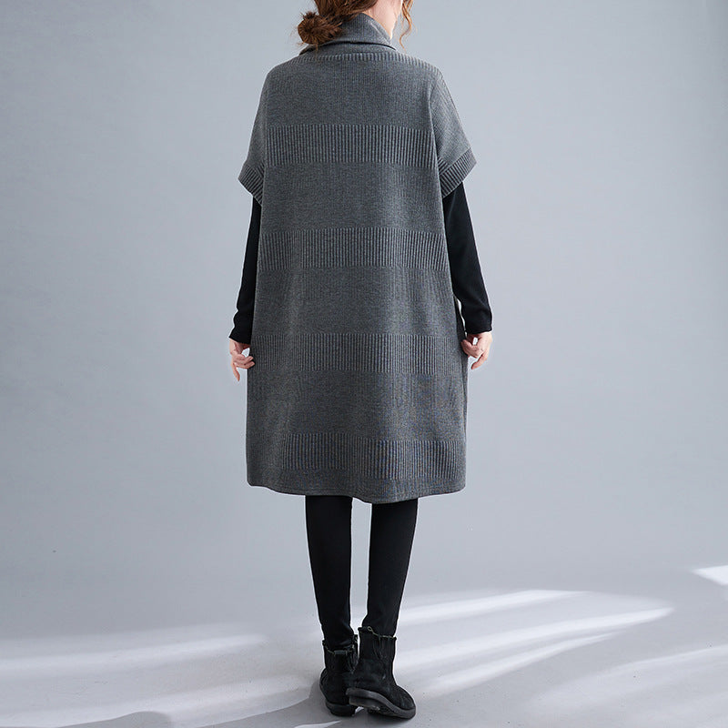 Elegant Turtleneck Plus Sizes Loose Dresses