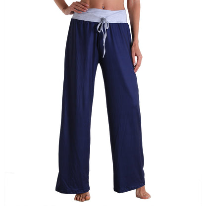 Casual Bandage Solid Loose Homewear Pajamas Pants