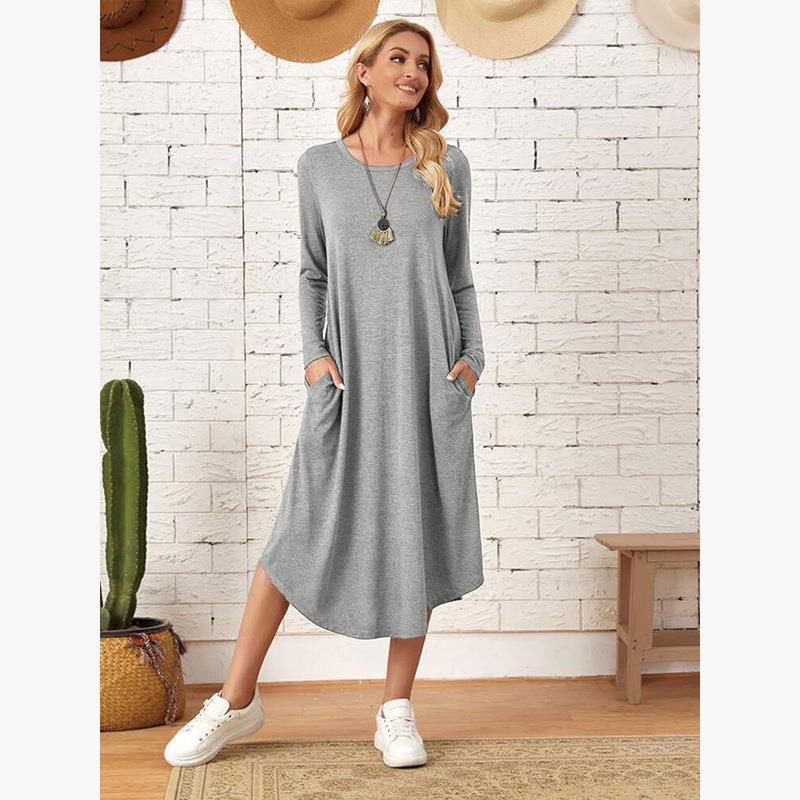 Casual Long Sleeves Midi Dresses for Women