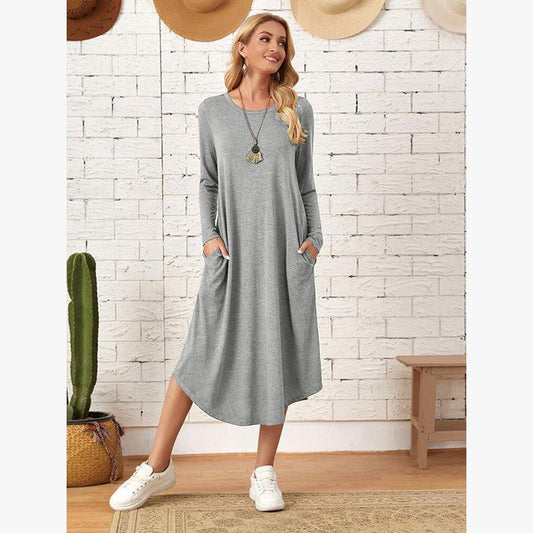 Casual Long Sleeves Midi Dresses for Women