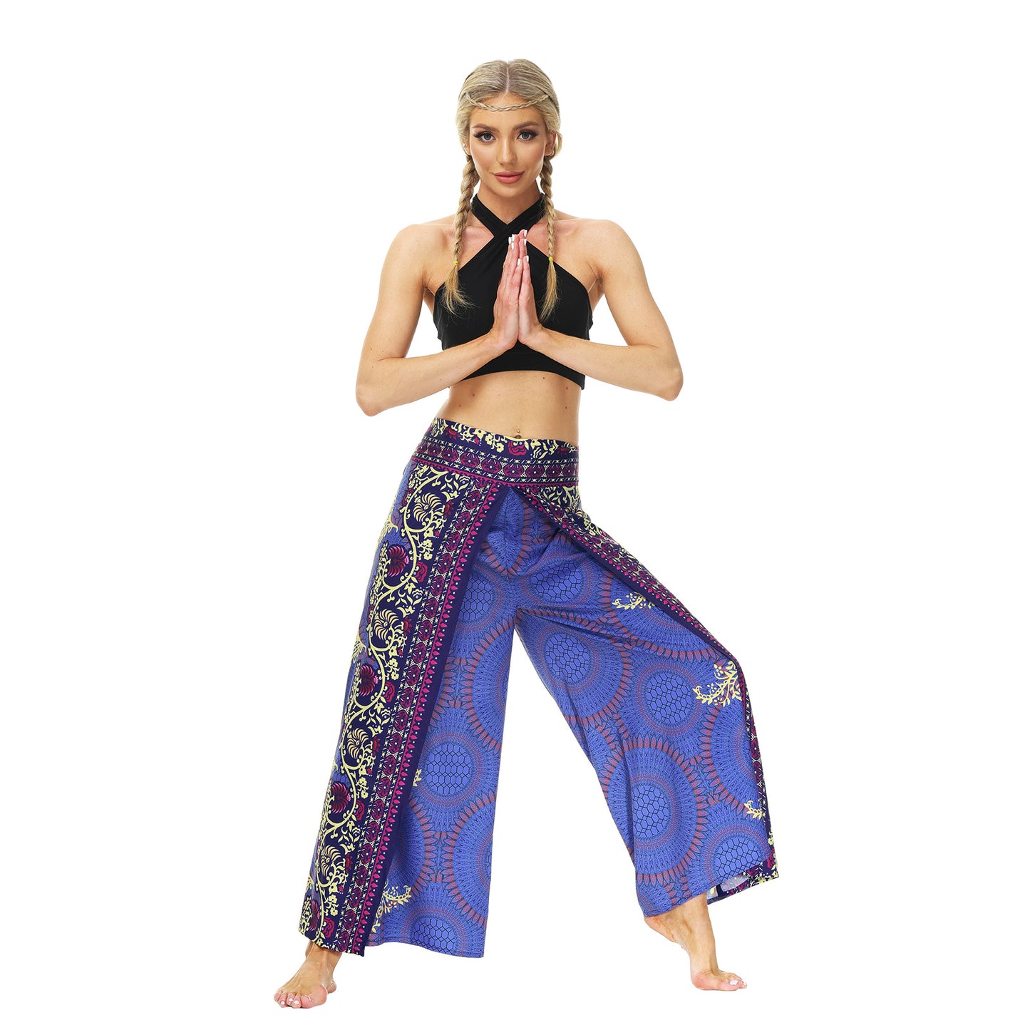 Casual Floral Print Women Yoga Loose Pants