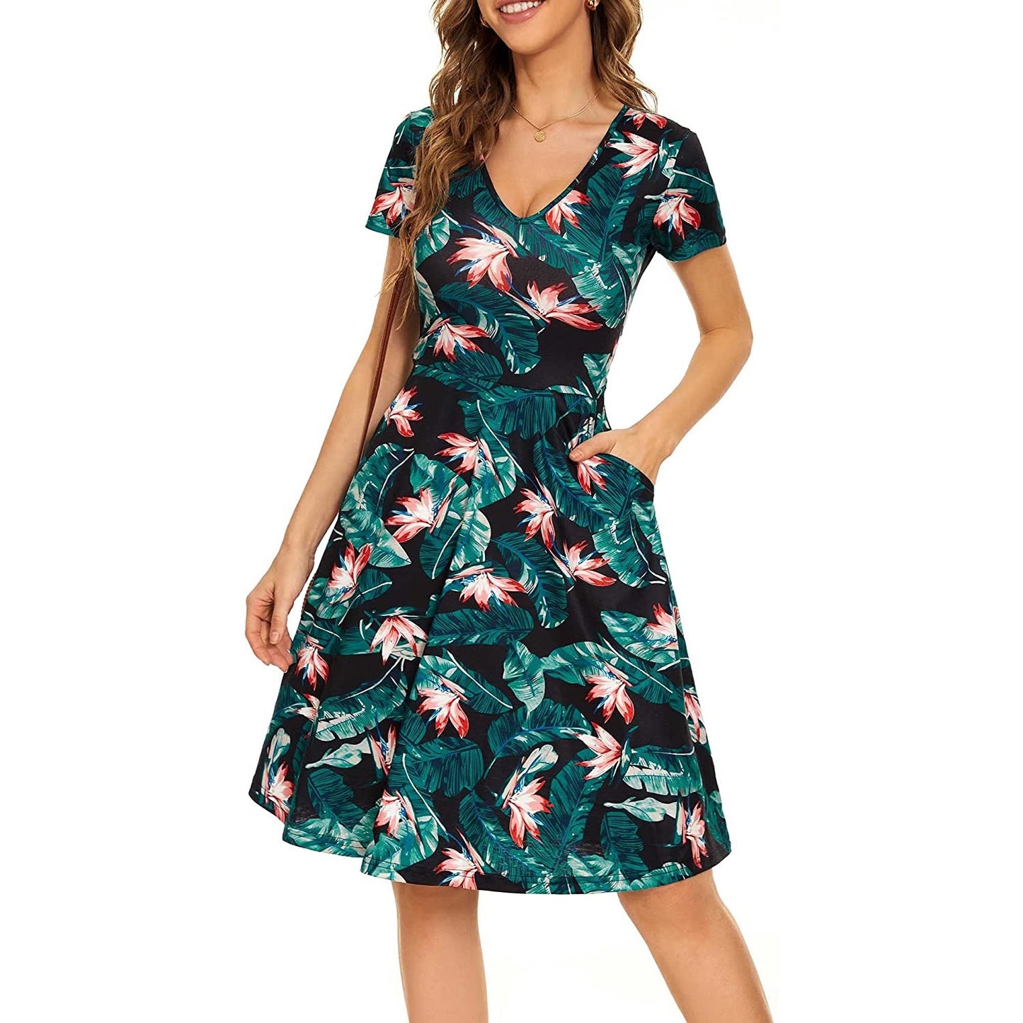 Casual Summer Sunflower Print Daily Women Sun Dresses
