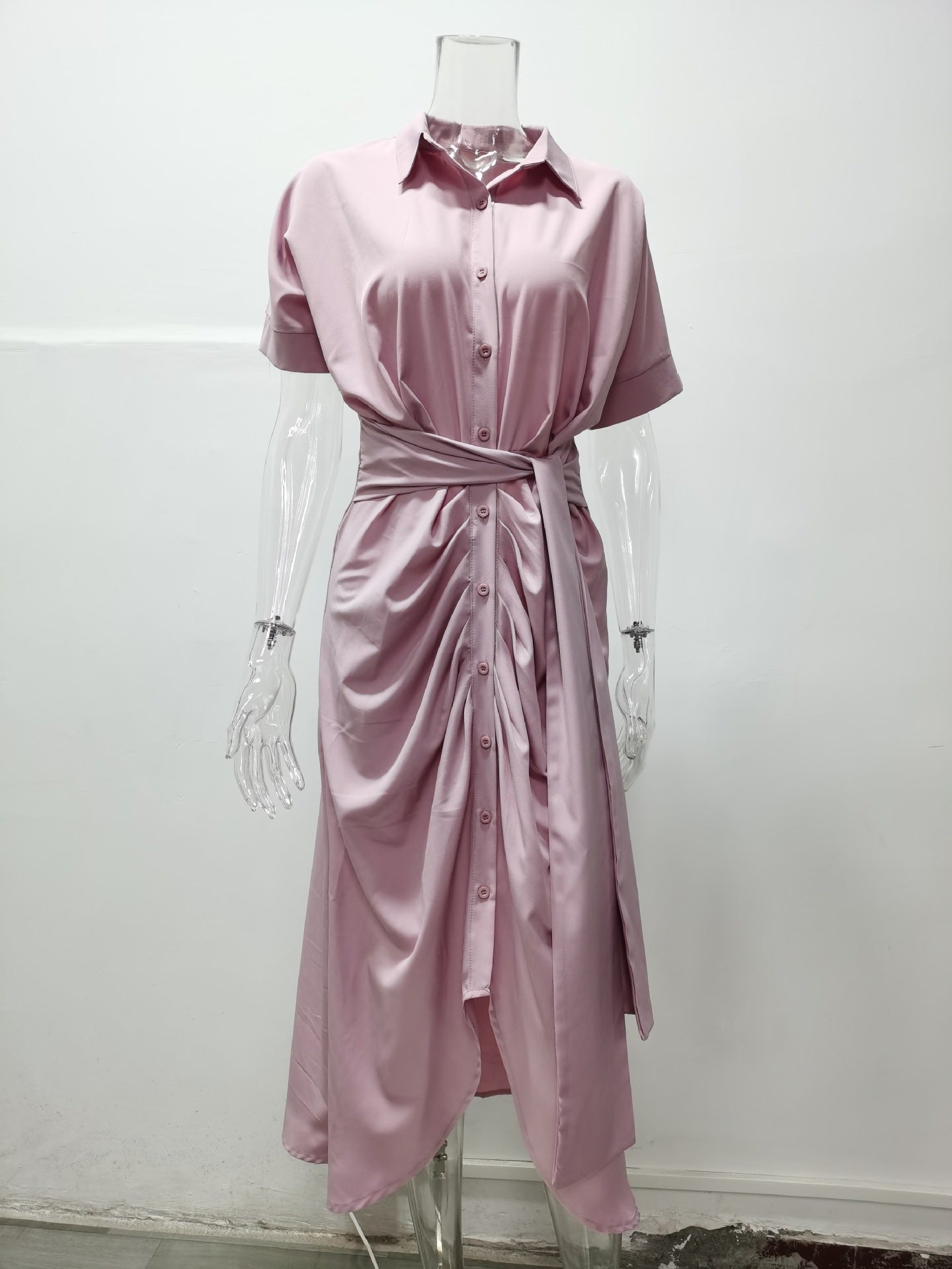 Summer Women Midi Length Shirts Dresses