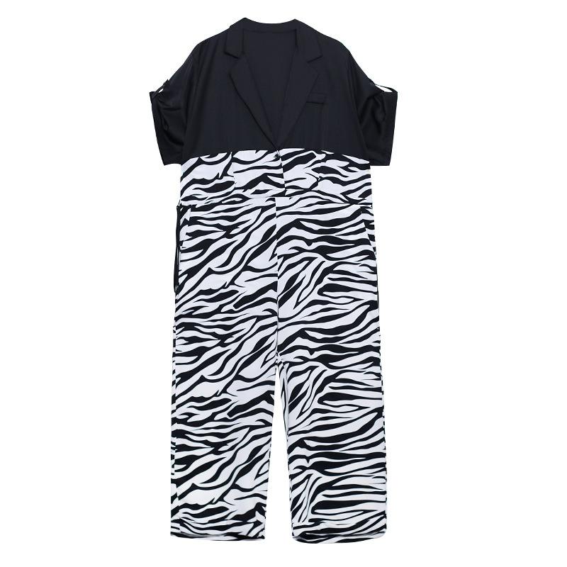 Casual Zebra Print Summer Jumpsuits-STYLEGOING