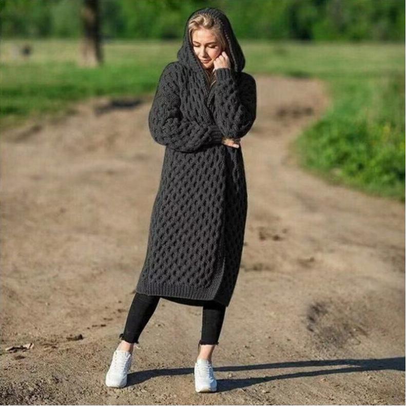 Fashion Women Knitting Long Cardigan Overcoat-STYLEGOING