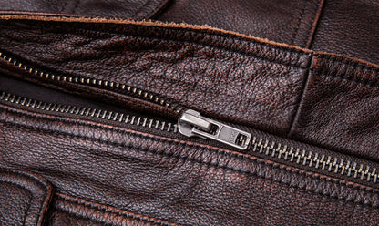 Vintage Motorcycle Cowhide Leather Jackets for Men