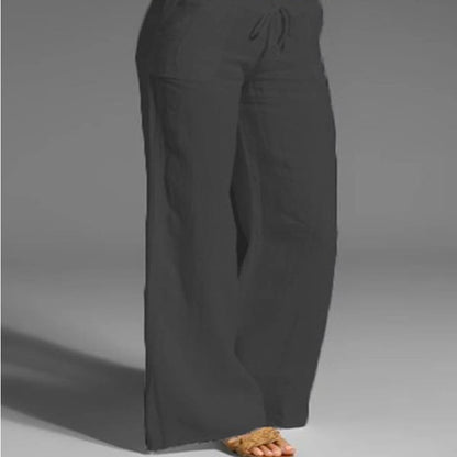 Casual Linen High Waist Women Pants