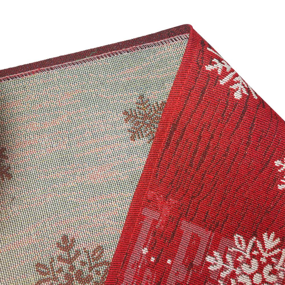 Christmas Snowman Linen Embroidery Table Runner
