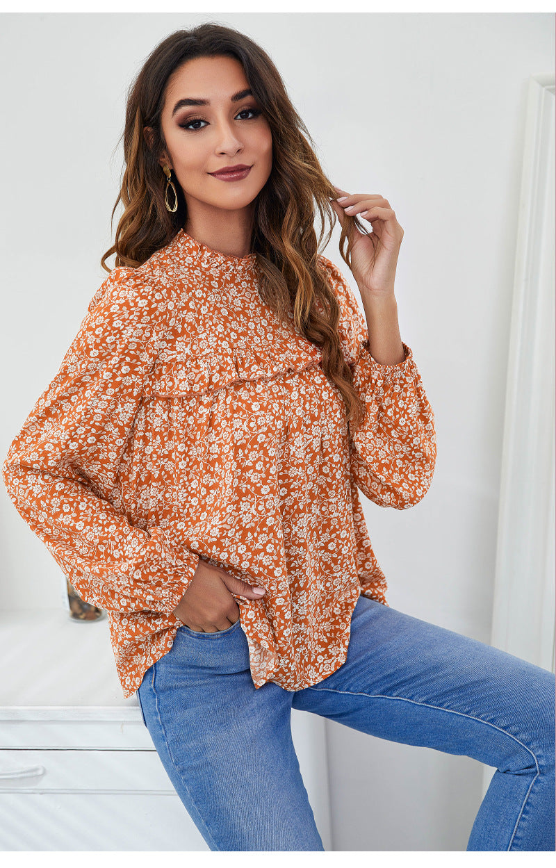 Casual Long Sleeves Spring Top Blouses for Women