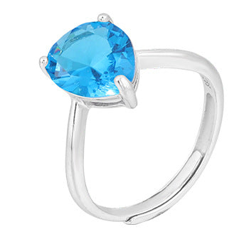 Fashion Sterling Silver Colorful Zircon Rings