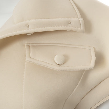 Designed Stand Collar Short Women Top Coat