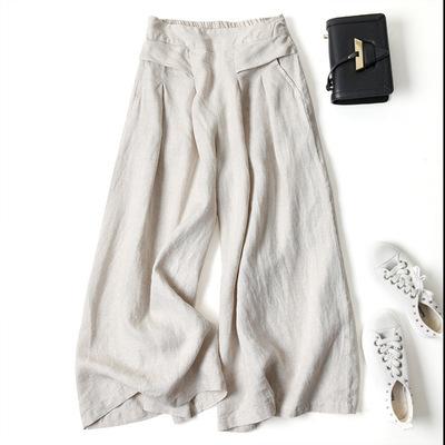 Loose High Waist Linen Pants-STYLEGOING