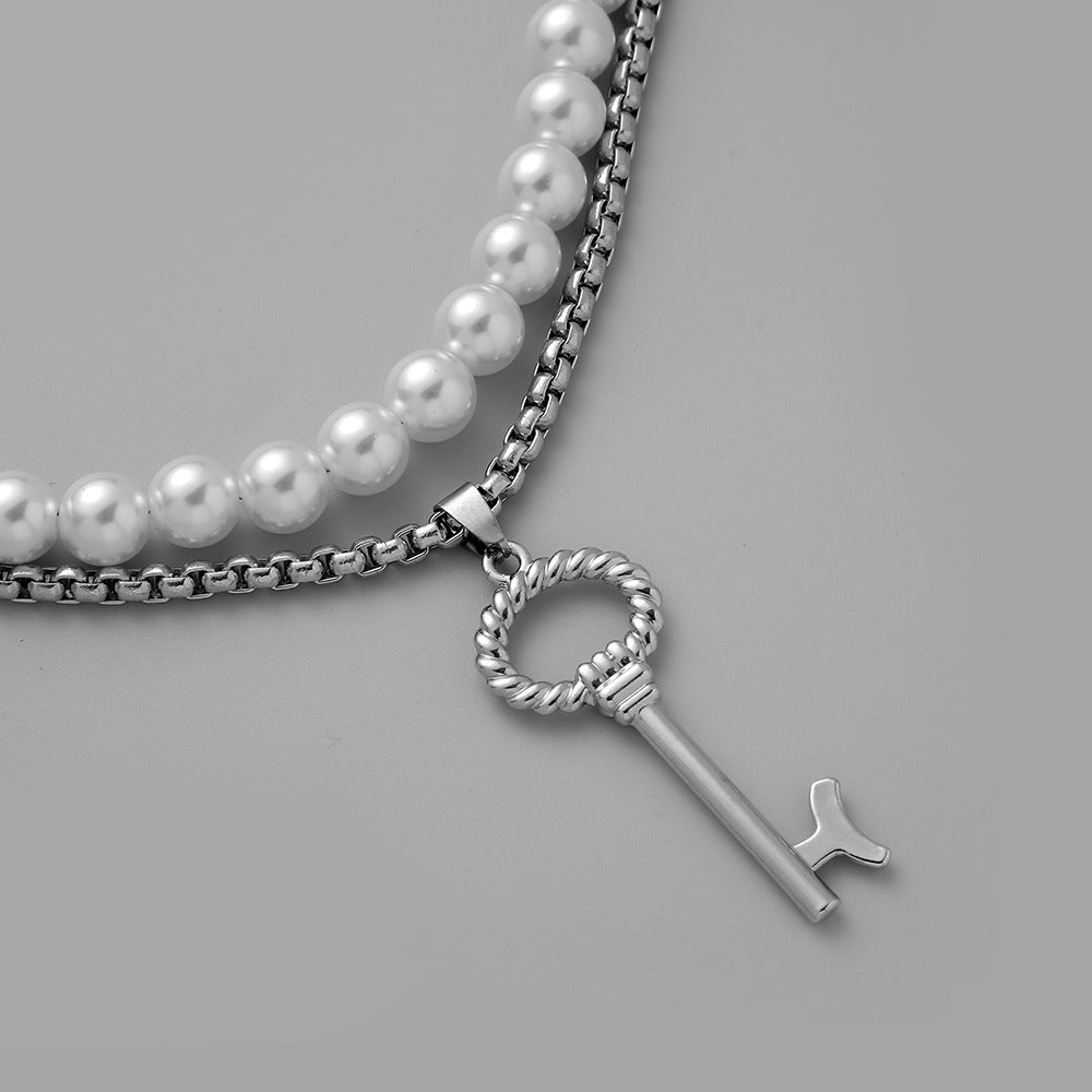 Fashion Hip Top Style Pearl Necklace for Men