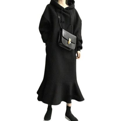 Casual Women Mermaid Long Hoodies Cozy Dresses