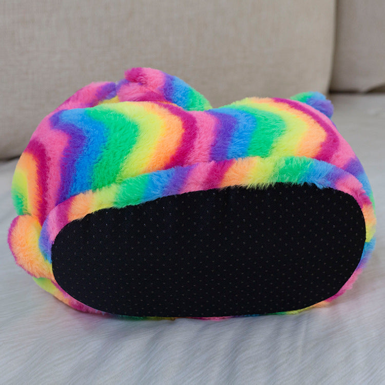 Winter Teddy Bear Plush Slippers