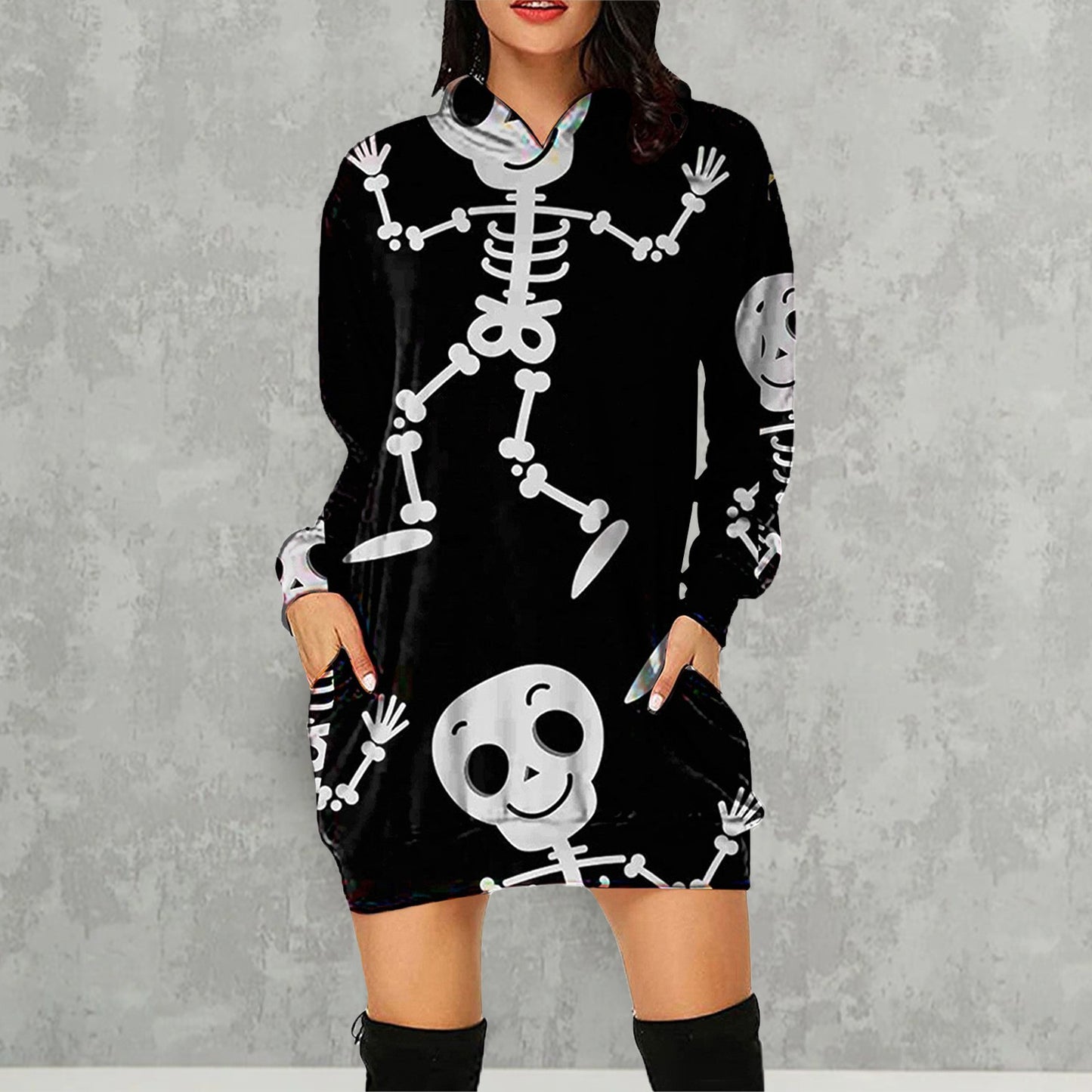 Halloween Pumpkin Design Long Sleeves Hoodies for Women
