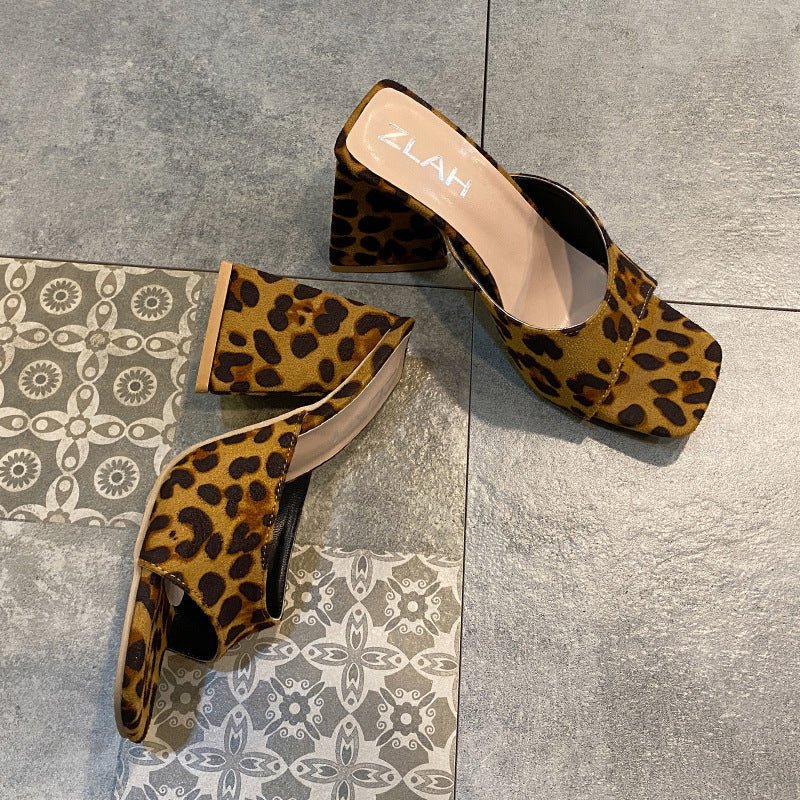 Women Chunky Heels Plus Sizes Slippers