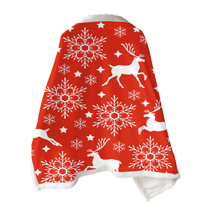2 In 1 Warm Soft Throw Blanket for Christmas
