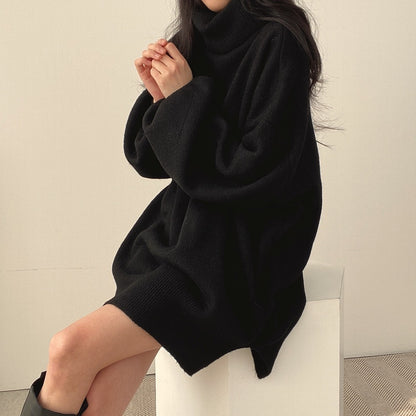 Turtleneck Knitting Long Pullover Sweaters for Women