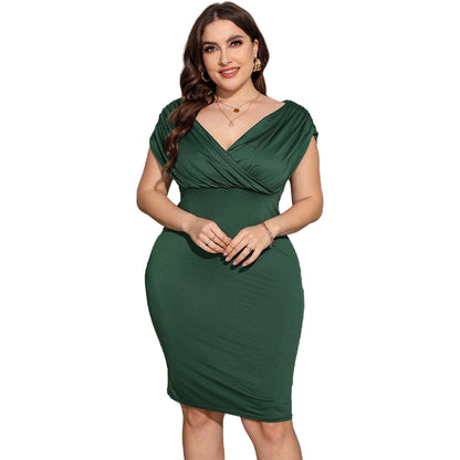 Sexy V Neck Summer Plus Sizes Short Dresses