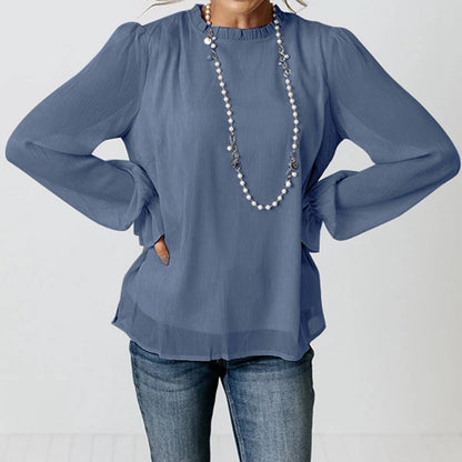 Casual Long Sleeves Women Chiffon Blouses
