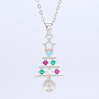 Merry Christmas Design Sterling Sliver Necklace for Women