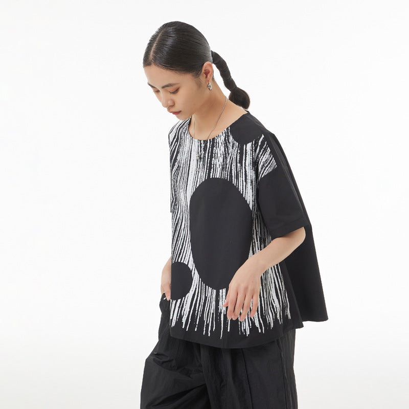 Abstract Summer Plus Sizes Women T Shirts