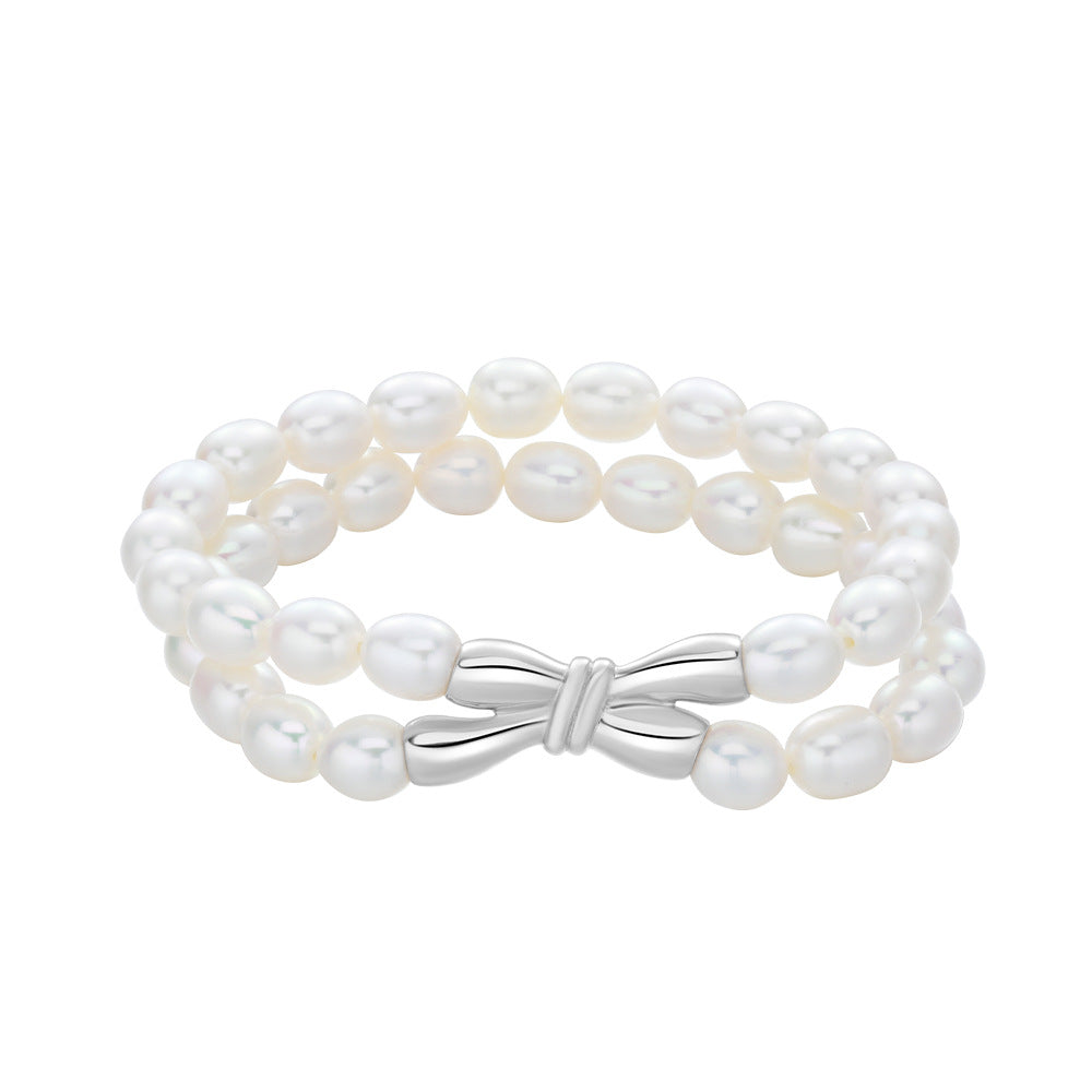 Fashion Butterfly Design Sterling Silver Pearl Bracelets