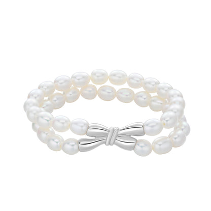 Fashion Butterfly Design Sterling Silver Pearl Bracelets