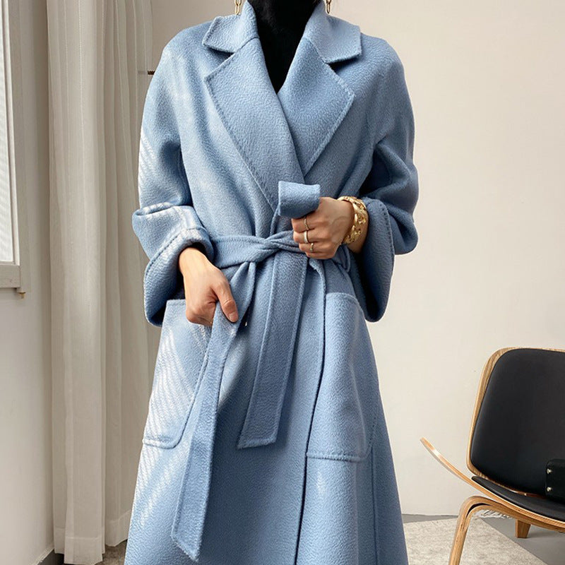 Luxury Woolen Winter Long Overcoat for Women