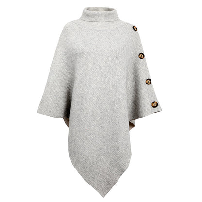 Winter High Neck Knitted Women Cape Coats