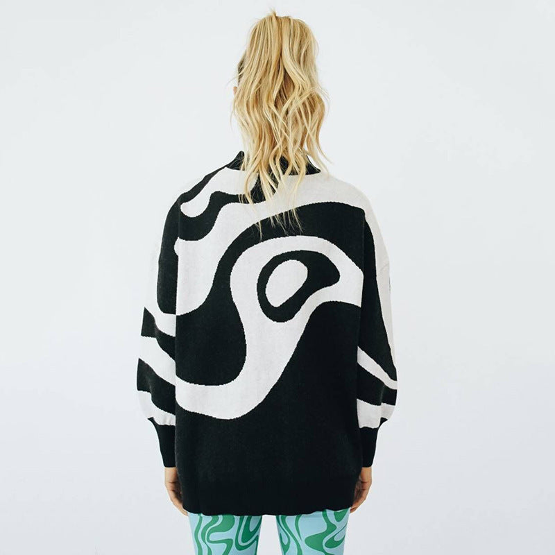 Women Round Neck Knitting Pullover Sweaters