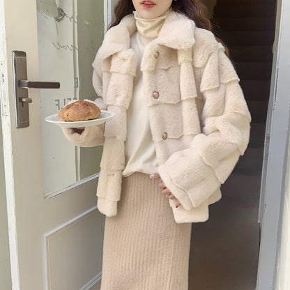 Winter Artificial Fur Overcoats for Women