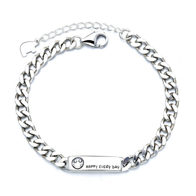 Happy Everyday Tank Style Women Sterling Silver Bracelets