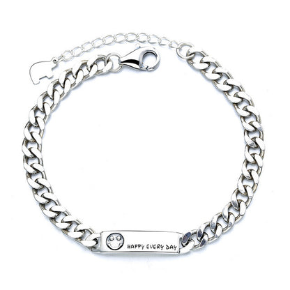 Happy Everyday Tank Style Women Sterling Silver Bracelets