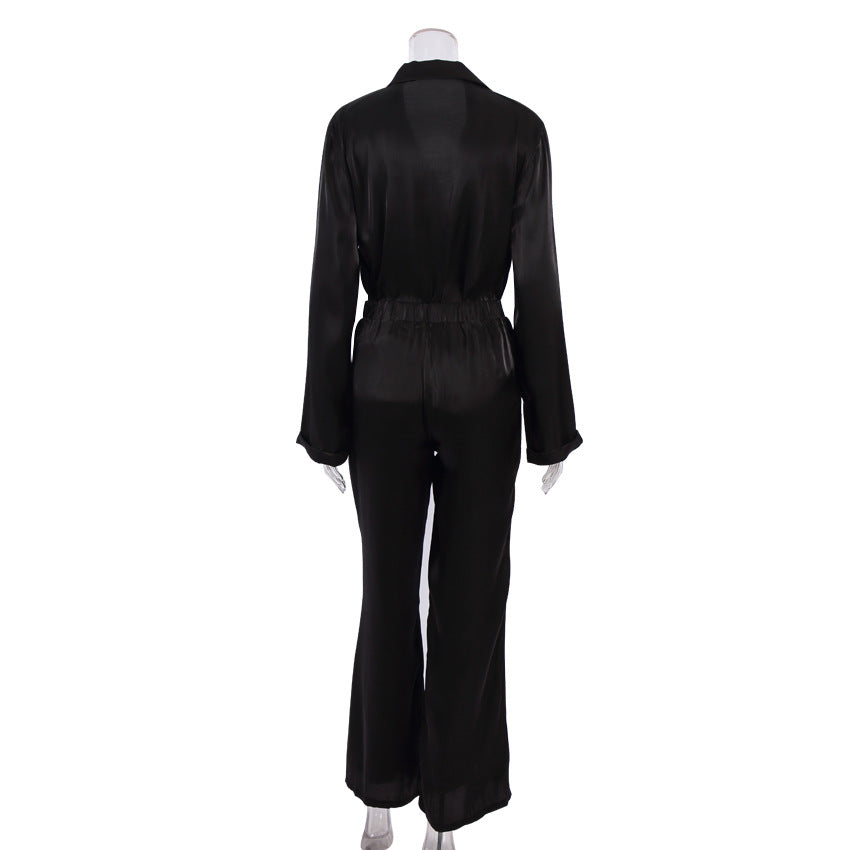 Classy Casual Women Long Sleeves Shirts and Wide Leg Pants