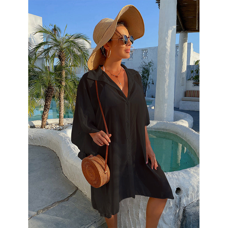 Summer Leisure Shirts Bikini Beach Cover Ups