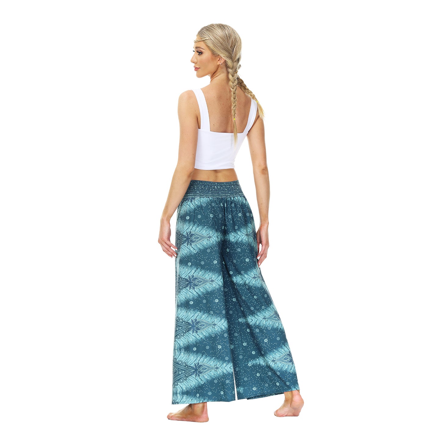 Casual Floral Print Women Yoga Loose Pants