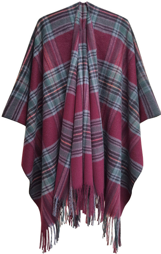 Winter Tassels Shawls Cape for Women