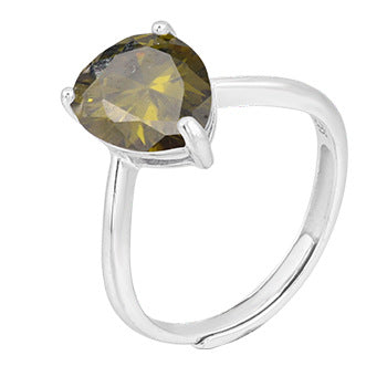 Fashion Sterling Silver Colorful Zircon Rings
