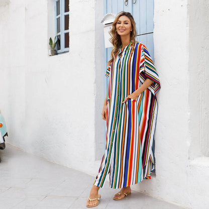 Women Summer Beach Loose Holiday Dresses-STYLEGOING