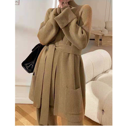 Fashion Women Knitting Cardigan Basic Top and Pants Sets