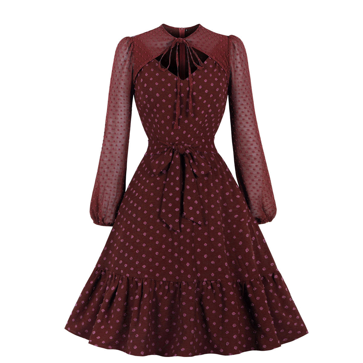 Elegant Tulle Ruffled Long Sleeves Dresses