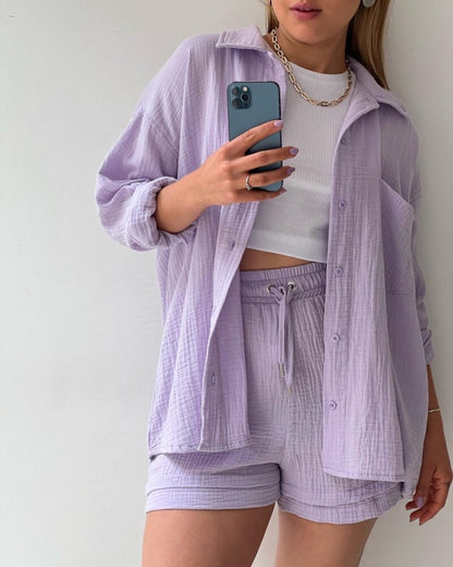 Casual Drawstring Plus Sizes Three Pieces Women Suits