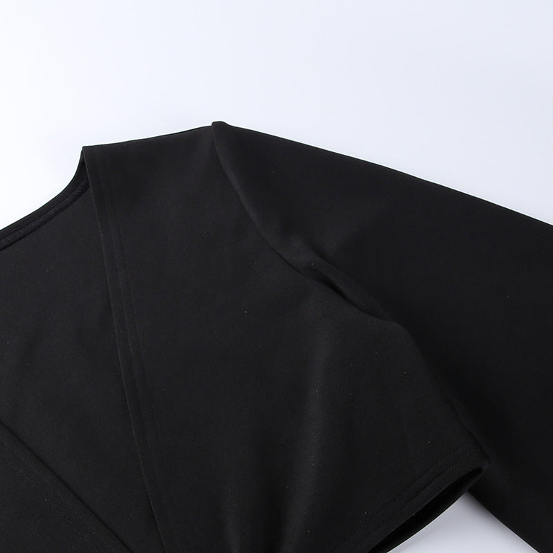 Sexy Long Sleeves Waist Baring Party Dresses