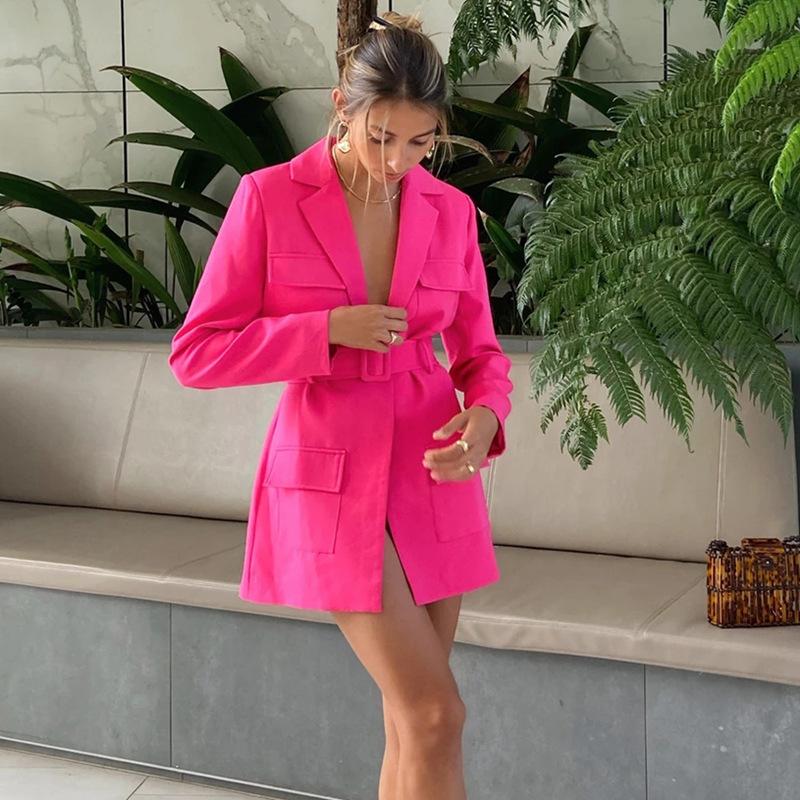 Women Fall Long Blazers with Blet--Free Shipping at meselling99