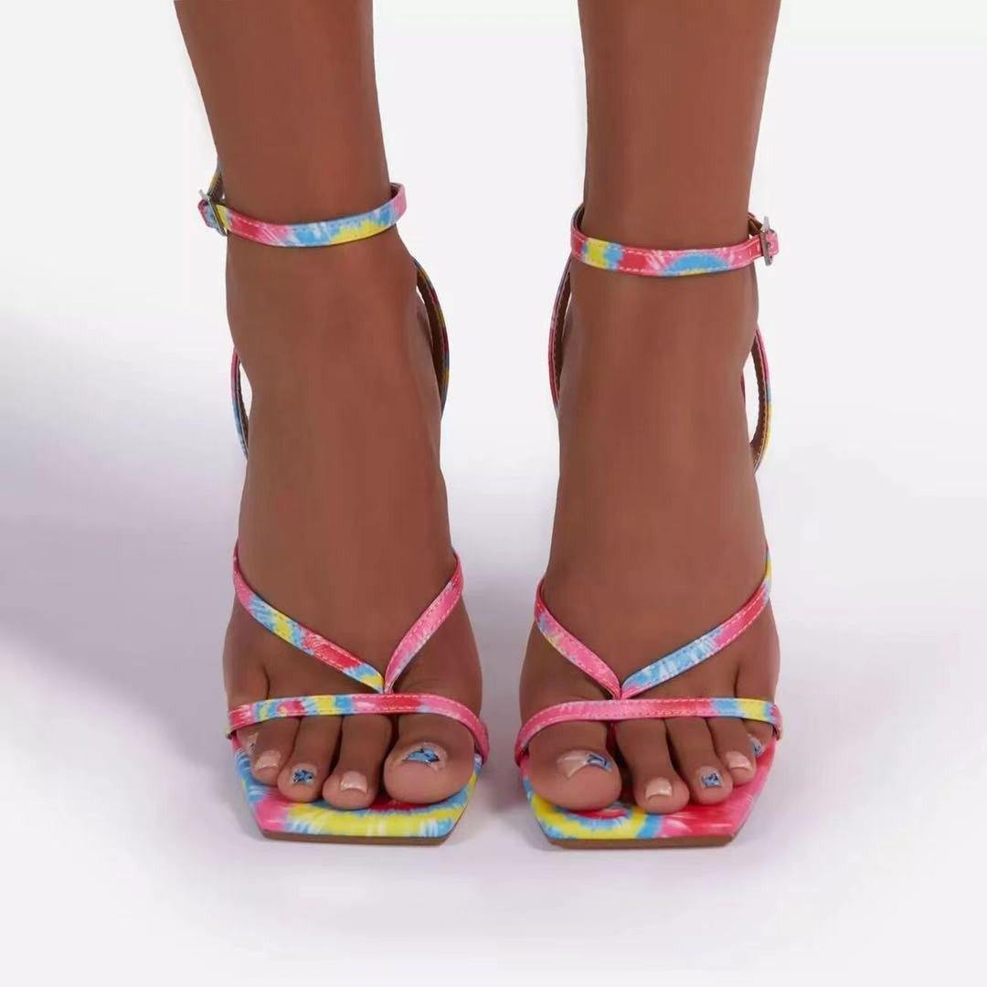 Plus Sizes Open Toe High-heeled Sandals-STYLEGOING