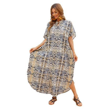 Women Summer Beach Loose Holiday Dresses-STYLEGOING